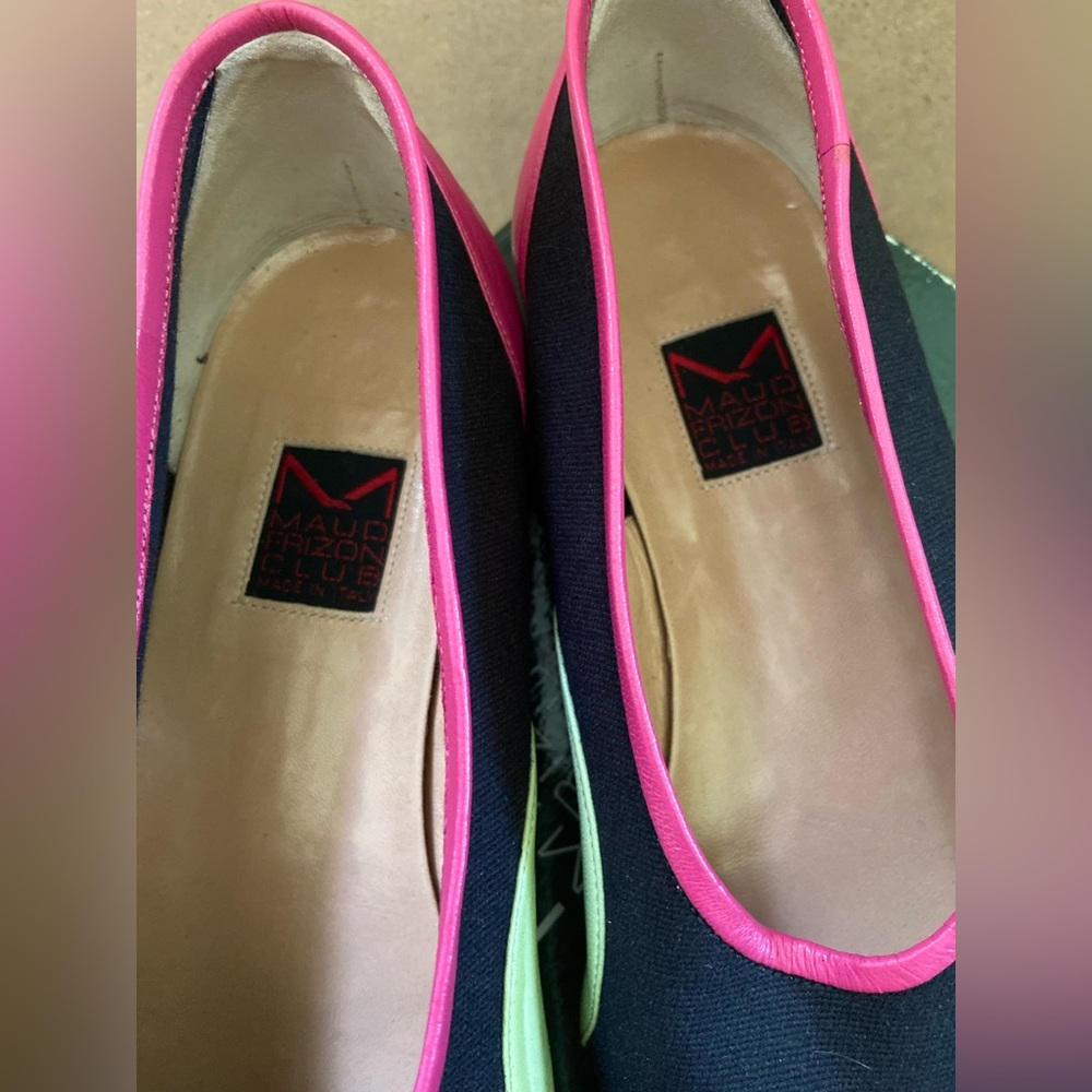 Vintage 80s Maud Frizon Club colorblock flats shoes 37/6.5 with box - Picture 3 of 10
